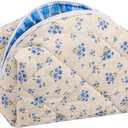 Floral Makeup Bag, Small Cosmetic Bag for Women Girls