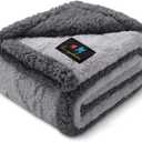 Luciphia Waterproof Pet Blanket, Liquid Pee Proof Dog Blankets for Sofa Bed Couch, Reversible Sherpa Fleece Furniture Protector Cover for Small Medium Large Dogs Cats,Light Grey Small40" x 28"