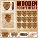 Gerrii 60 Set Easter Heart Christian Tokens Gift Jesus Love Wooden Religious Pocket Hugs Catholic Cards Bible Verse Token Bookmark for Church Friend Religious Party Goodie Bag Filler (Dark Brown)