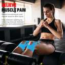 16 PCS Kinesiology Tape for Knees, 4 Colors Knee Support Tape, Precut Knee Tape for Knee Stability, Athletic Tape, Kinetic Tape for Knee (Black, Skin Color, Rose Red, Light Blue)