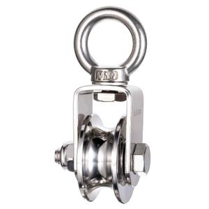 Cable Pulley Wheel, Swivel Single Pulley Block, 304 Stainless Steel, Bearing Inside, Heavy Duty Good for Pulley System Gym Equipment, Loading 1100lb (outdoor 48mm)