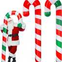 2 Pcs 54 Inch Inflatable Christmas Decorations Blow up Candy Cane Ornaments, Jumbo Candy Christmas Inflatables for Xmas Holiday New Year Yard Lawn Patio Garden Indoor Outdoor Decor Gifts