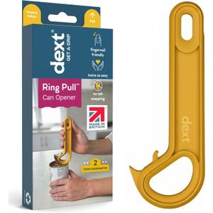 Dext - Ring Pull Can Opener, Pop Can Opener for Seniors, Arthritis, and Parkinsons, Easy Open, Ergonomic Handle with Comfortable Grip. Perfect for Soda, Pet Food, and More (Apricot)
