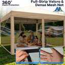 10x10 Pop Up Canopy Tent with Mosquito Netting, Ez Up Portable Waterproof Instant Outdoor Screen Shelter, Pop Up Tent for Patio, Backyard, Parties, Camping and Events, Beige