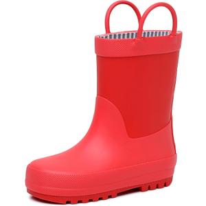 RAINANGEL Toddler Rain Boots with Easy-On Handles, Waterproof, Premium Natural Rubber, Lightweight, Flexible with Traction for Kids, Size 3