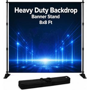 Heavy Duty Backdrop Banner Stand 8x8 Ft Adjustable Frame