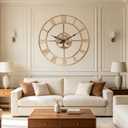 Ohweog 40 Inch Large Silent Wall Clock, Easy Assembly Roman Numeral Bronze