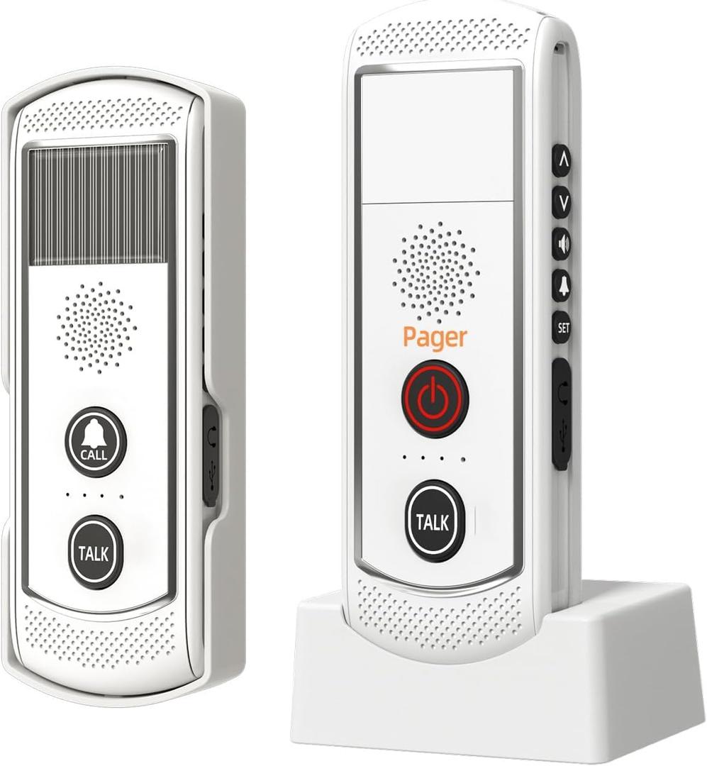 Wireless Doorbell for Home, Wireless Intercom System with 4900ft Range, 21 Chimes, 3 Level Volume, 16 Channels, Intercoms Doorbell for House,Business,Classroom（White）