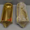 Gold Wall Candle Sconces Set of 2 - Matte Iron Rustic Wall Decor for Pillar Candles, Vintage Wall Mounted Candelabra