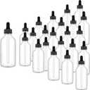 24 Pack 4oz Clear Glass Dropper Bottles, Eye Dropper Bottles with Glass Droppers for Essential Oils, Perfumes(4oz, Clear)