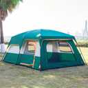 KTT Extra Large Tent 10-12-14 Person(B),Family Cabin Tents,2 Rooms,3 Doors and 3 Windows with Mesh,Straight Wall,Waterproof,Double Layer,Big Tent for Outdoor,Picnic,Camping,Family Gathering