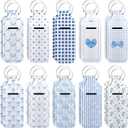 Ctosree 20 Pcs Valentine's Day Team Gifts Bulk Coquette Bow Lipstick Holder Keychain Bulk Galentines Birthday Party Favor(Blue,Elegant Style)