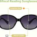 EYEGUARD 2 Pack Bifocal Reading Sunglasses for Women Oversized Sun Readers UV400 Protection Outdoor Reading Glasses, 1.50