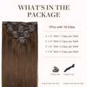 GOO GOO Clip in Hair Extensions Real Human Hair, Remy Human Hair Extensions Clip ins for Women, Natural Human Hair, 20inch 120g 7Pcs, 4A Chocolate Brown