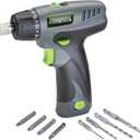 Genesis GLSD08B 8V Lithium-Ion Battery-Powered Quick-Change 2-Speed Cordless Screwdriver with LED Work Light, Battery Pack, Charging Stand, 4 Hex-Shank Drill Bits, and 4 Screwdriver Bits