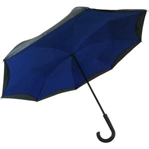 Komo 51100 Long Umbrella, Blue, Black, 23.6 inches (60 cm)