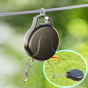 30ft Retractable Dog Leash, 2-in-1 Retractable Dog Lead for Zipline, Aerial Run Cable Trolley Or Stake Anchor, No Tangle Lead Reel for Camping Or Yard (1)