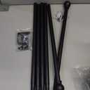 Amazon Basics Adjustable Curtain Rods for Windows, Round Finials, 1-Inch Rod, 36" to 72", Black, Pack of 1