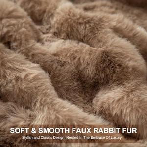 ACCU-WARMTH Heated Blanket Twin Size- Plush Thick Bubble Faux Fur Heated Blanket, Fast Heating Electric Blanket 6 Heating Levels & 10 Hours Auto-Off, Machine Washable, 62"x84", Patterned Taupe