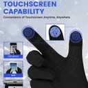 Thermal Touch Screen Gloves, Windproof Anti-Slip Winter Running & Cycling Sports Gloves, Snug Fit for Men & Women (Black)