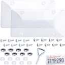 2 PCS Clear License Plate Covers, Unbreakable Novelty Licenses Plate Protect, License Plates Frame for Car Tag, Front and Back with Screws Caps