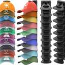 Hat Organizer for Baseball Caps Hold Up to 40 Hats, 2 Pack Hat Rack for Wall, Strong Adhesive Hat Storage Display Holder for Closet Door and Wall (Black)