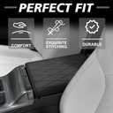 Muslogy Center Console Armrest Cover Compatible with 2026 Toyota RAV4 Accessories Comfort Armrest Pad Arm Rest Cushion Vegan Leather Protector Regular Thick(V2 Diamond Pattern)