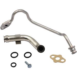 YHB Updated Turbo Feed & Drain Line Tube Compatible With Ford 6.0L F250 F350 F450 F550 904-192 625-210 - Powerstroke Diesel Updated Turbo Supply Feed Line Drain Tube