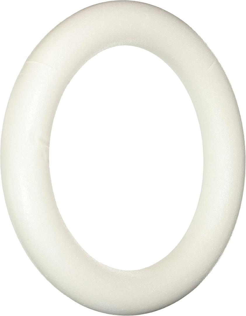 FloraCraft Extruded CraftFōM Wreath 1.7 Inch x 11.7 Inch White