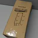 Towel Holder Wall Mounted for Small Bathroom Wall, Roll Towel Rack with 3 Hooks and Wooden Shelf, Drilling and No-Drill Installation Options, Black