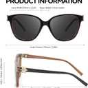 LVIOE Cat Eye Polarized Sunglasses for Women Trendy Classic Retro Shades with UV400 Protection for Driving Fishing LS1205 (A3 Black Brown/Grey)