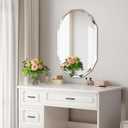 Silver Wall Mirror-Beveled Edge Frameless Mirror for Bathroom, Vanity, Bedroom, Rectangle Mirrors (24 x 36 inch)
