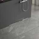 Linear Wall Drain 24, 304 Stainless Steel Side Drain w/Tiled Grate & Hair Strainer, Brushed Tiled Shower Drain for Bathroom, CUPC Certified