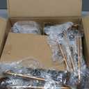 Farmhouse Chandelier, 5-Light Brass Chandelier with White Fabric Shade, Height Adjustable Modern Dining Room Light Fixture with E26 Base for Bedroom Foyer Hallway Entryway Kitchen Living Room