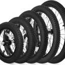 16 Inch Kids Bike Front Wheels Replacement with Solid Air Rubber Tire and Inner Tube, Bicycle Bike Wheels Don't Fit with Huffy Bike(13 Inch Wrench Included)