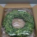 Preserved Boxwood Wreath 16 inches Home Decoration Full Green Indoor Dcor for Halloween, Christmas Wedding All Seasons Home Decor (Wreath, 16")