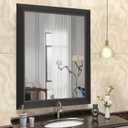 SMIROR 24x32 Matte Black Bathroom Vanity Mirror for Over Sink