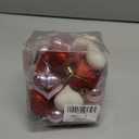 Elcoho 24 Pieces Valentine's Day Heart Baubles Ornaments Heart Shaped Decoration Baubles for Valentine's Day Decoration, 2 Styles (Glossy, Glitter) (White, Pink, Red)