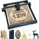 WIZMAKER 12W Laser Engraver Machine, Portable Carving Machine, 300x300mm Carving Area, 0.1mm High-Precision DIY Production, Suitable for Wood, Metal, Acrylic and Other Materials