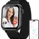 2025 Smart Watch for Kids 6-12 [Kids GPS Tracker/Video Call] Smart Watches Boys Girls Phone Watch, School Mode, Safety Alert, GPS Tracker Kids Smart Watch, New Phone Watches for child, Jet Black