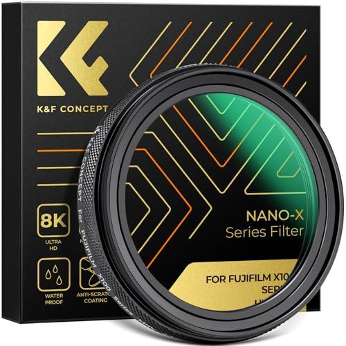 K&F CONCEPT MC UV (Black Frame), Camera Lens Protection Filter Compatible with Fujifilm X100 Series -X100/X100F/X100S/X100T/X100V/X100VI, 28 Multi-Coatings Waterproof HD UV Filter