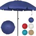 Blissun 6.5ft Patio Umbrella with Push Button Tilt & Height Adjustable, UV50+ Sun Protection with Sturdy Fiberglass Ribs & Iron Pole, Market Umbrella for Outdoor Table Garden Backyard Beach