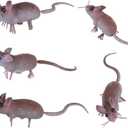 Toddmomy 5Pcs Halloween Fake Mice Realistic Mouse Model Terror Fake Rat Small Mouse Figurines for Joke Prank, Halloween Party Decoration
