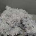 Hotop 9 ft Faux Spruce Artificial Christmas Garland LED Warm Pine Prelit Battery Operated Lighted Garland for Seasonal Indoor Home Fireplace Mantle Tree Stair Decor (2 Pcs, White)