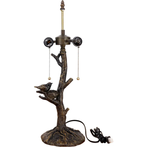 Tiffany Table Lamp Base Replacement Only Fit for Stained Glass Table Lamp Shade, Resin Finished in Bronze with Harp and Final (F (W7H23 Inch))