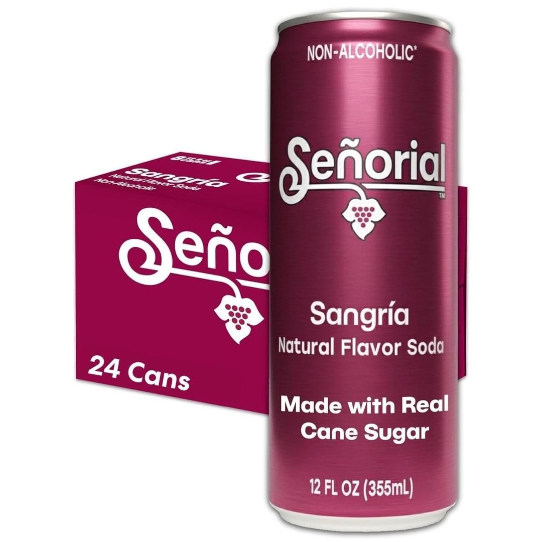 Sangra Seorial - Mexican Soda Soft Drinks (12 oz, 355ml) 24 Cans - Non Alcoholic, Caffeine Free, Gluten Free - Cane Sugar - 0g Fat - Made in Mexico - Natural Flavor Soda Pop - Iconic Mexican Brand, 

BB 09/11/26