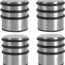 KINJOEK 4 Packs Heavy Duty Door Stopper, Solid Steel Door Stop No Need to Drill, Surrounded with Protective Rubber Bands Anti-Slip Door Wedge for Office, Home, Garage, Laundry Door (Silver)