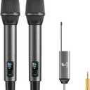 TONOR Wireless Microphones, UHF Rechargeable Cordless Karaoke Mics, 2x20 Channel Dynamic Microfonos Inalambricos Professional for Singing Church Wedding with Adjustable Volume, Quick Mute, 262ft TW520