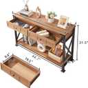 HOMBAZAAR Entryway Table,Rustic Console Table with 2 Drawers, Industrial Console Tables with Storage for Entryway, Hallway, Living Room,Brown,47 Inch