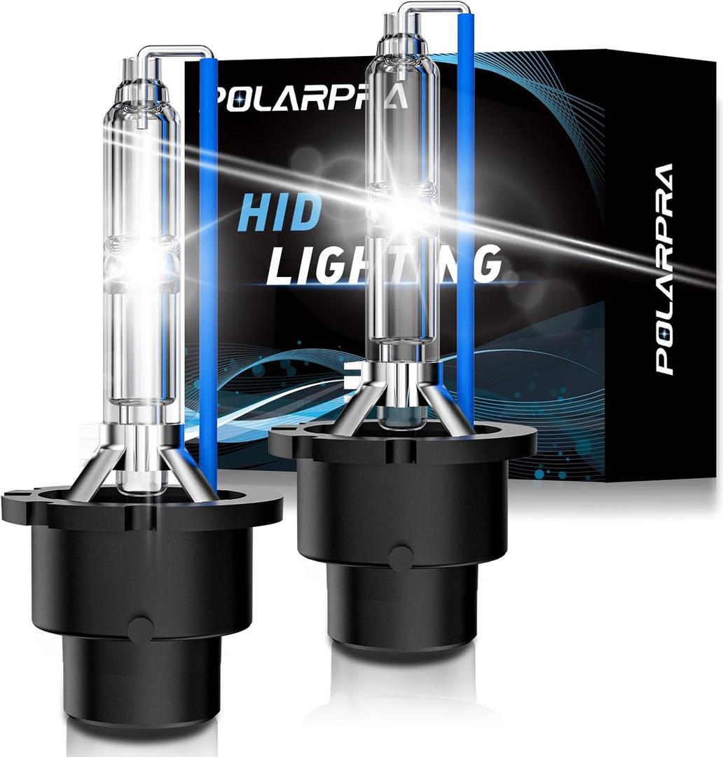 D4S HID Headlight Bulbs - 6000K Daylight White 35W 7600LM Super Bright Xenon Replacement High Low Beam Headlights Bulbs Set D4C/D4R HID Bulbs for Cars, 5 Years Lifetime - Pack of 2 (D4S-6000K)